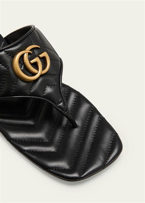 gucci marmont leather thong sandals with double g|gucci outlet sandals.